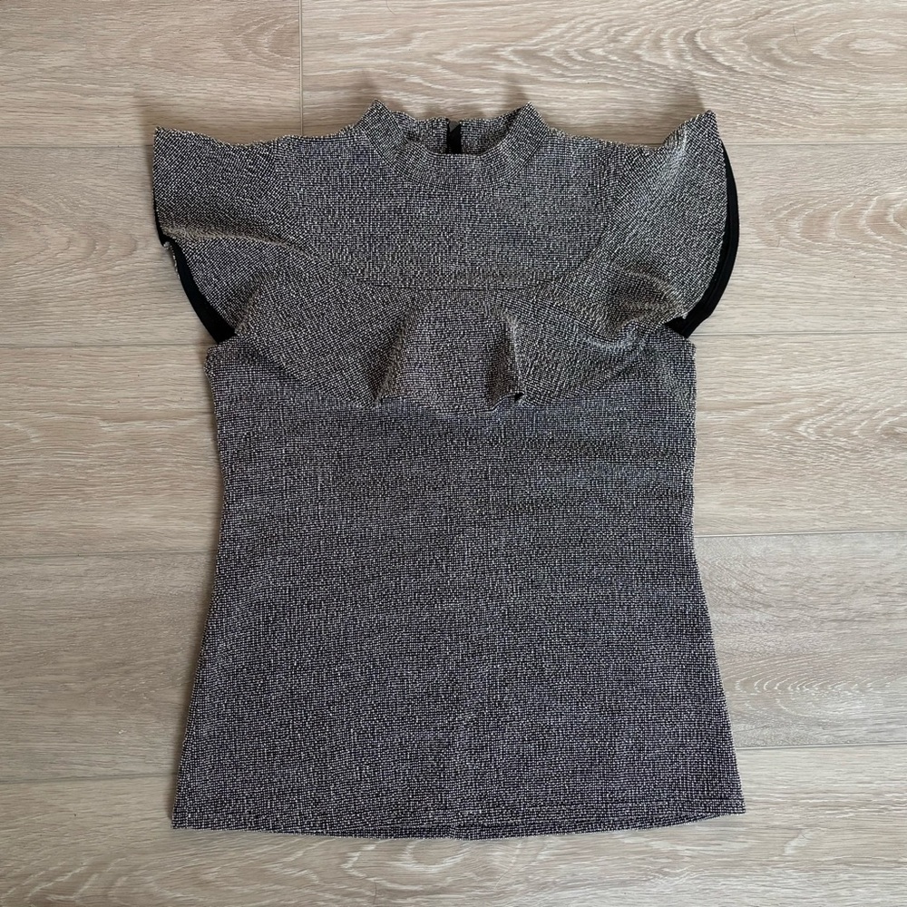Banana Republic Mock Neck Blouse with Ruffle